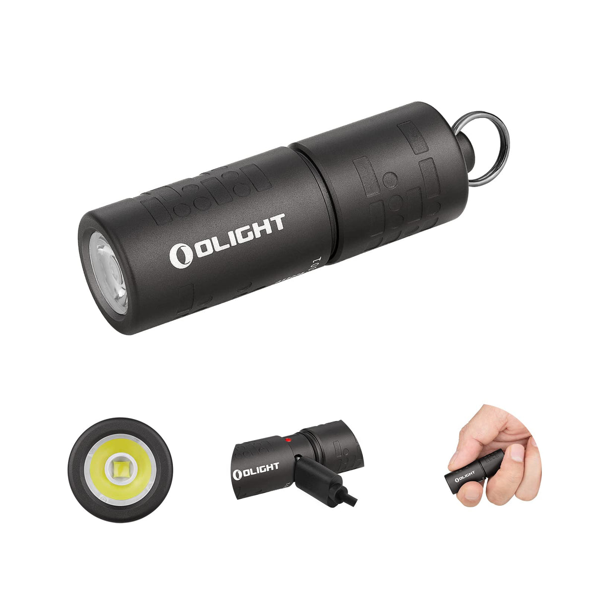 OLIGHT iMorse I1R 2 Pro Keychain Flashlight max 180 lumens, Mini EDC Handheld Torch, Powered by Built-in Rechargeable Battery with Type-C USB Cable for Everyday Carry（Gunmetal Grey）