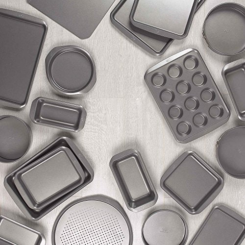 Tala 2 Mini Muffin Tin Non-stick Baking Tray - Even Heat Muffin Trays for Mini Cupcakes, Snacks & Appetisers - Carbon Steel, Wide Flat Handles, Dishwasher & Freezer Safe, Grey, 20cm x 14cm