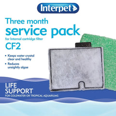 Interpet 3 Month Service Pack for the Internal Cartridge Filter CF2 (3 x Filter Cartridge, 3 x Algaway Pad),package may vary (Pack of 2)