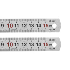 sourcing map 2pcs Stainless Steel Ruler 6-inch/15cm Metal Rulers 0.75 inches Wide, Inch and Metric Graduation Straight Edge Measuring Tool