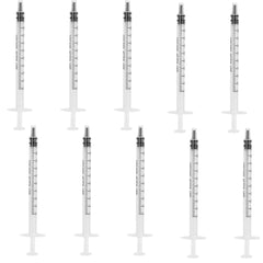 10Pcs 1Ml Plastic Syringes Measuring Syringe No Needle Syringe Reusable 1Ml Syringes Sterile Colostrum For Scientific Lab Baby Medicine Dispensing Liquid Measuring Watering Pet Feeding Glue Applicator