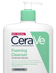 CeraVe Foaming Cleanser for Normal to Oily Skin 1 Litre with Niacinamide and 3 Essential Ceramides