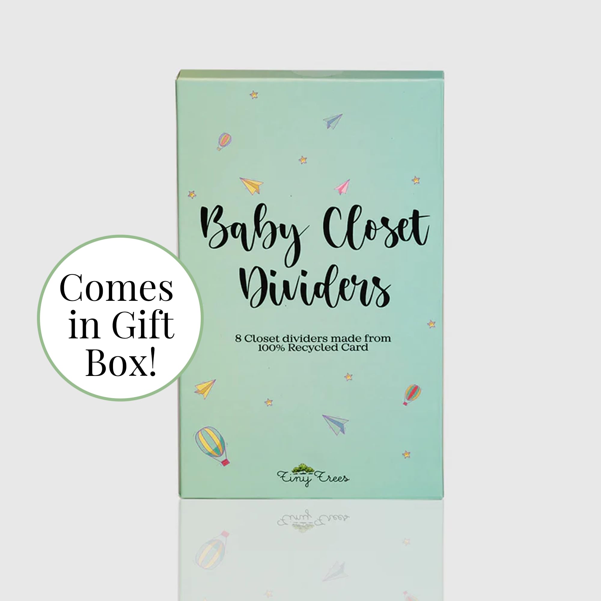 Tiny Trees® Baby Wardrobe Dividers in Gift Box - 8X Unisex Baby Clothes Dividers 0-24 Months - Newborn Baby Gifts for Parents, Baby Clothes Organiser and Nursery Closet Age Divider