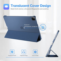 ProCase Smart Case for iPad Pro 12.9 2022 2021 2020 2018(6th/5th/4th/3rd Generation), Slim Hard Shell Lightweight Protective Cover with Auto Wake/Sleep -Darkblue