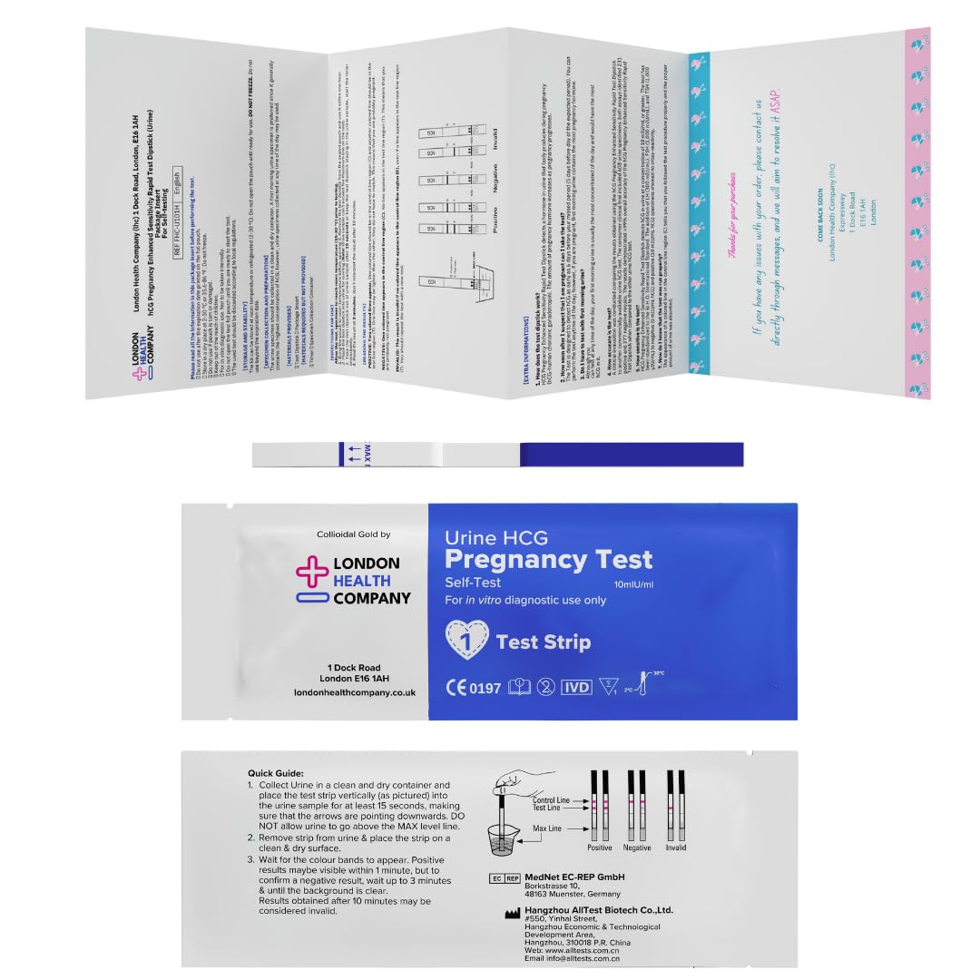 Pregnancy Test Strips (10 MIU/ml HCG Sensitivity) for Early Detection (30)