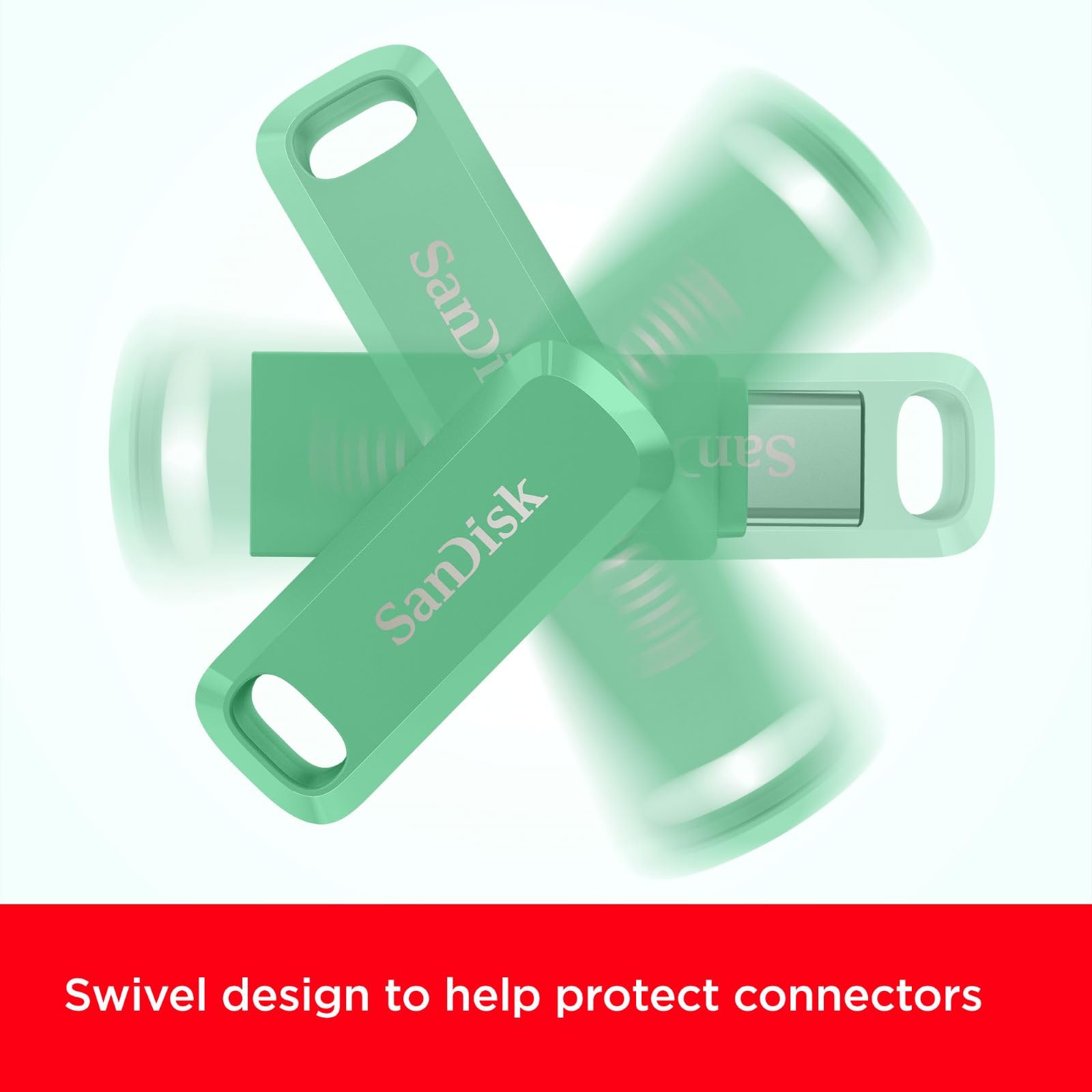 SanDisk 256GB Ultra Dual Drive Go, USB Type-C Flash Drive, up to 400 MB/s, with reversible USB Type-C and USB Type-A connectors, for smartphones, tablets, Macs and computers, Green