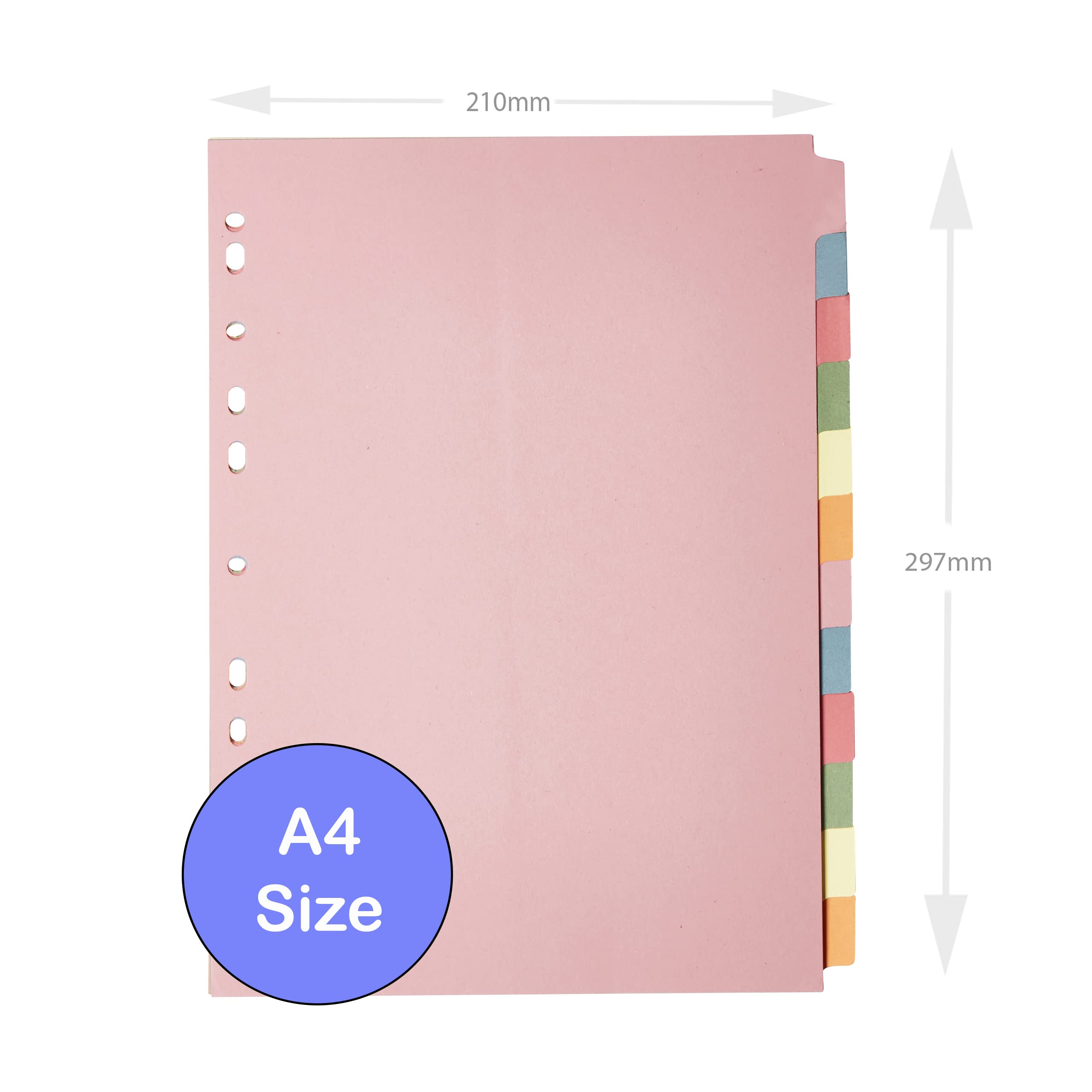 [3 Pack] A4 File Dividers 12 Part   A4 Subject Dividers 12 Part Card Folder Dividers Multi Hole Punched in Assorted Colours   Fit All A4 Portrait File Dividers (3)