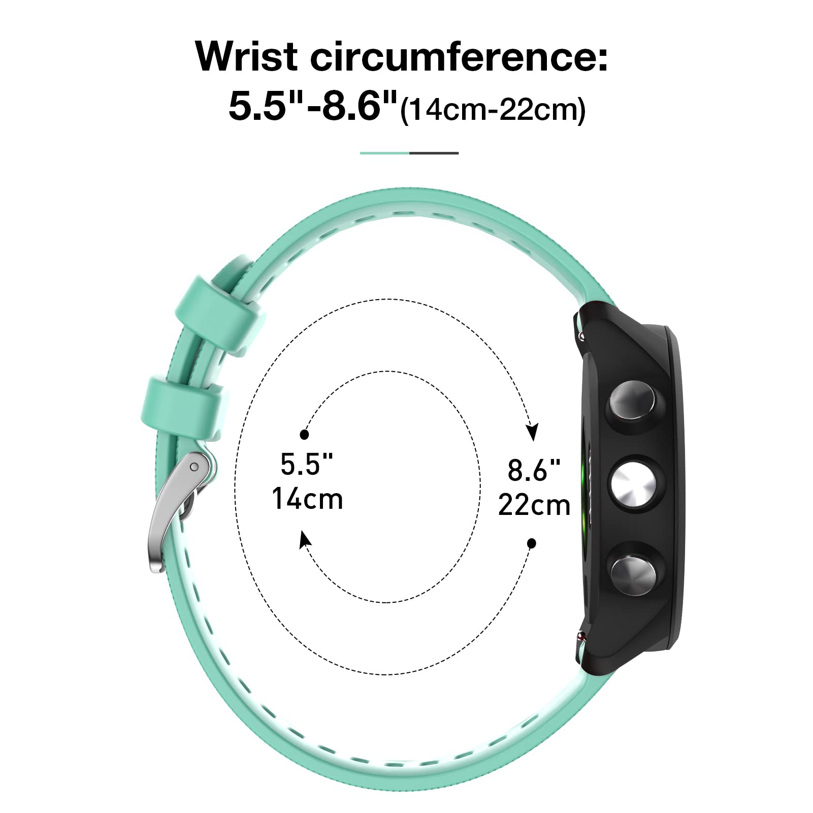 Strap for Garmin Forerunner 245/645 Music,20mm Width Starp for Garmin Vivoactive 3/Vivoactive 3 Music (Teal)