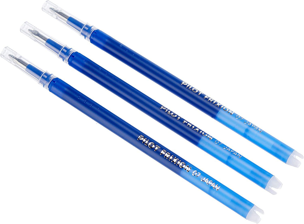 Pilot Blue Frixion Rollerball Erasable Pens Pen Refills Replacement Spare Ink BLS-FR7 (9 Refills) Packaging May Vary