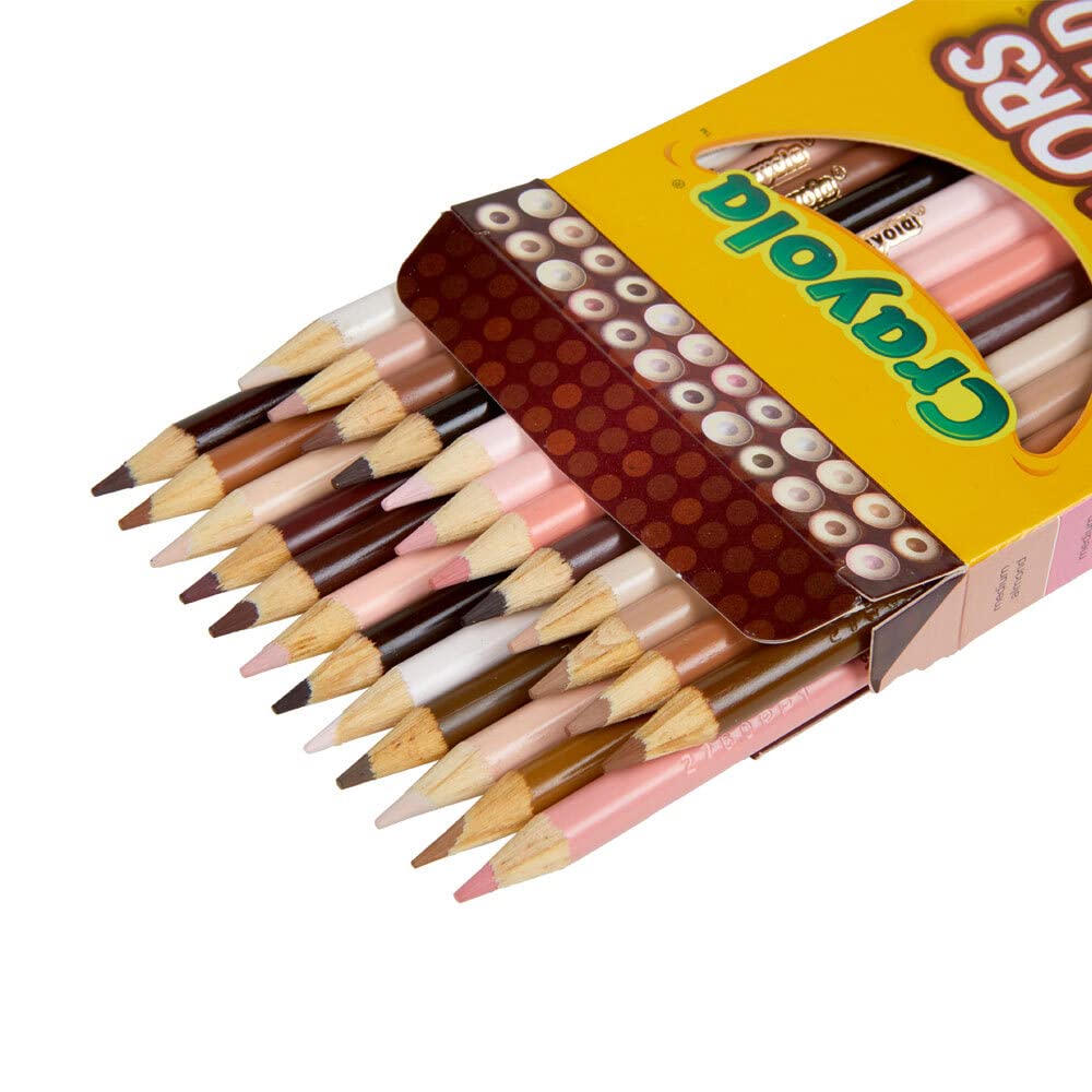 CRAYOLA Colours of the World Pencils - Assorted Colours (Pack of 24)   Colours That Represent Skin Tones from Around the World   Ideal for Kids Aged 3and