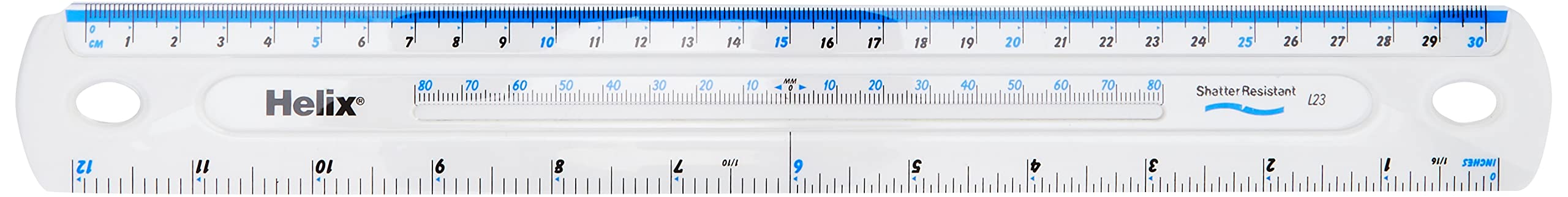 Helix 12 inch 30cm Premium Shatter Resistant Ruler