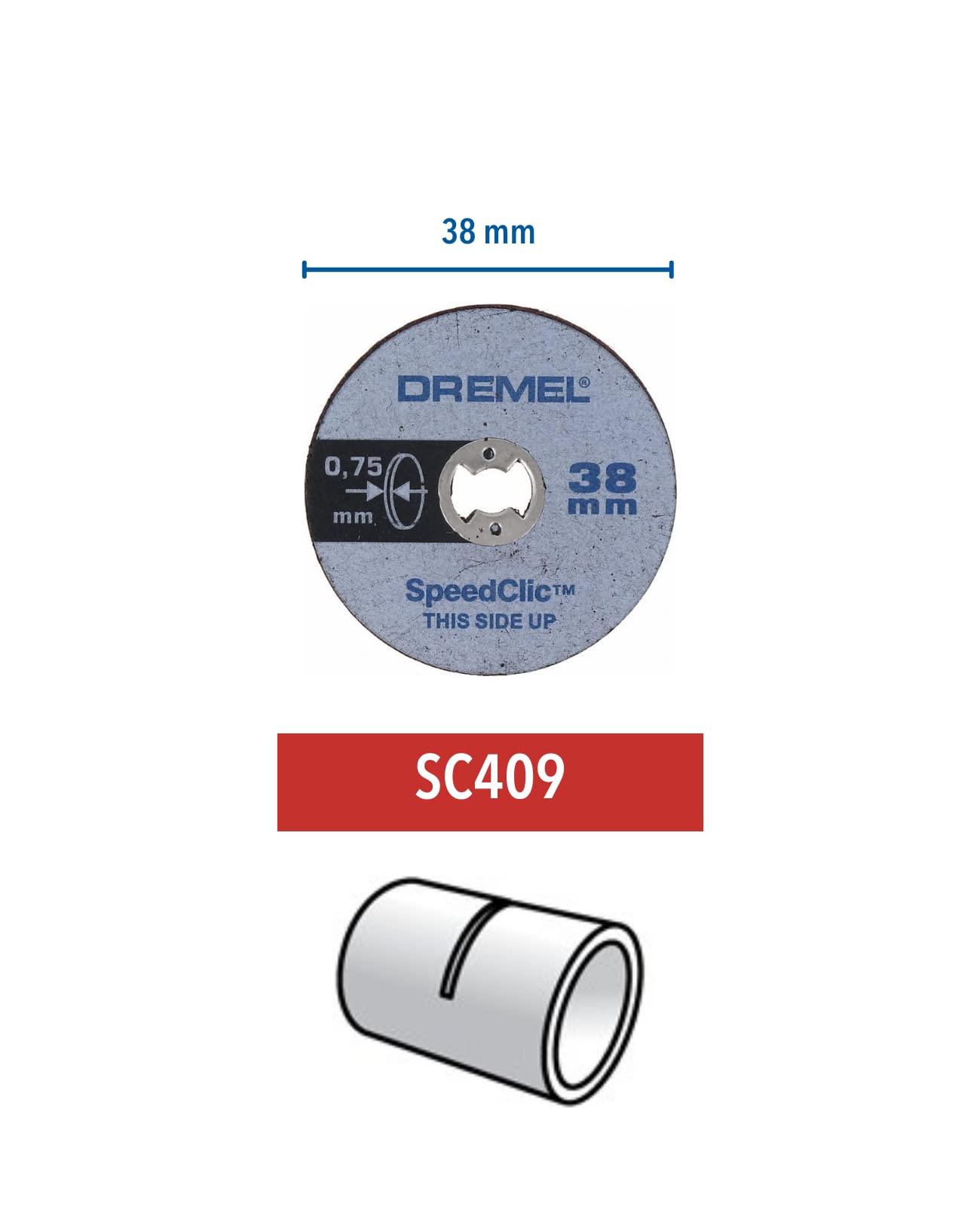 Dremel EZ SpeedClic SC409 Thin Cutting Wheel 5-pack, 5 Cutting Wheels with 38mm Cutting Diameter for Rotary Tools(Gold,Silver)