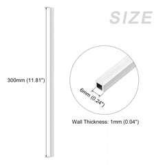 sourcing map Square Aluminum Tube (6mm x 6mm x 1mm x 300mm) 4Pcs, 6063 Aluminum Tubing - for Home Furnishing, Machinery