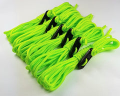 ESW LEISURE Guyline Ropes 6 Pack For Tents Awning Camping Strong Lightweight Paracord Guy Rope With Tensioner Guy Lines Fishing Umbrella Shelter Caravan Gazebo (Flourescent Green, 2.4 Metre 6 Pack)