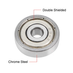 sourcing map 634ZZ Deep Groove Ball Bearing 4x16x5mm Double Shielded Chrome Steel Bearings 2-Pack