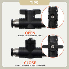 Bwintech 5 Pcs 6mm Pneumatic Ball Valve Push to Connect Fittings BUC Air Flow Control Valve Straight Quick Connect Air Hose Fittings