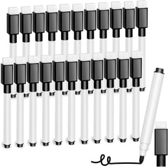 DIYDEC 22 pcs Whiteboard Markers, Black Whiteboard Pens, Fine Tip Magnetic Color White Board Pen with Eraser Low Odor Dry Erase Ink Markers Erasable for Home, School and Office Uses