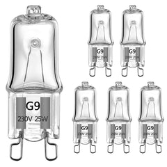 G9 Oven Bulbs 25W Clear Halogen Lights 230V 300℃，Pack of 6