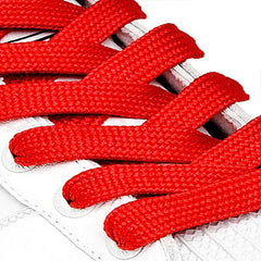 Zelway Flat Trainers Shoelace Shoe Lace for Sneakers Trainer Shoe String Replacements for Athletic Sport Shoelaces (Red, 51 inches)