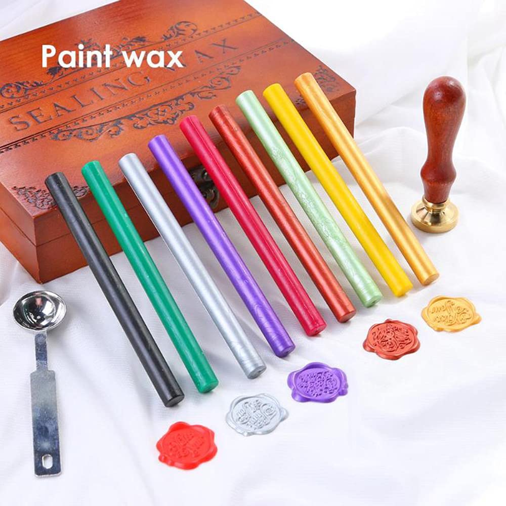 10 Pieces Yellow Sealing Wax Sticks for Wax Seal Stamp, AMTOL Sealing Wax Sticks for Glue Gun,Great for Wedding Invitations, Wine Packages,Cards Envelopes, Gift Wrapping. (Medium yellow)