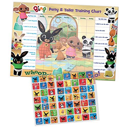 Paper Projects 01.70.30.014 Bing Potty & Training Reward Chart and Reusable Stickers, 29.7cm x 42cm