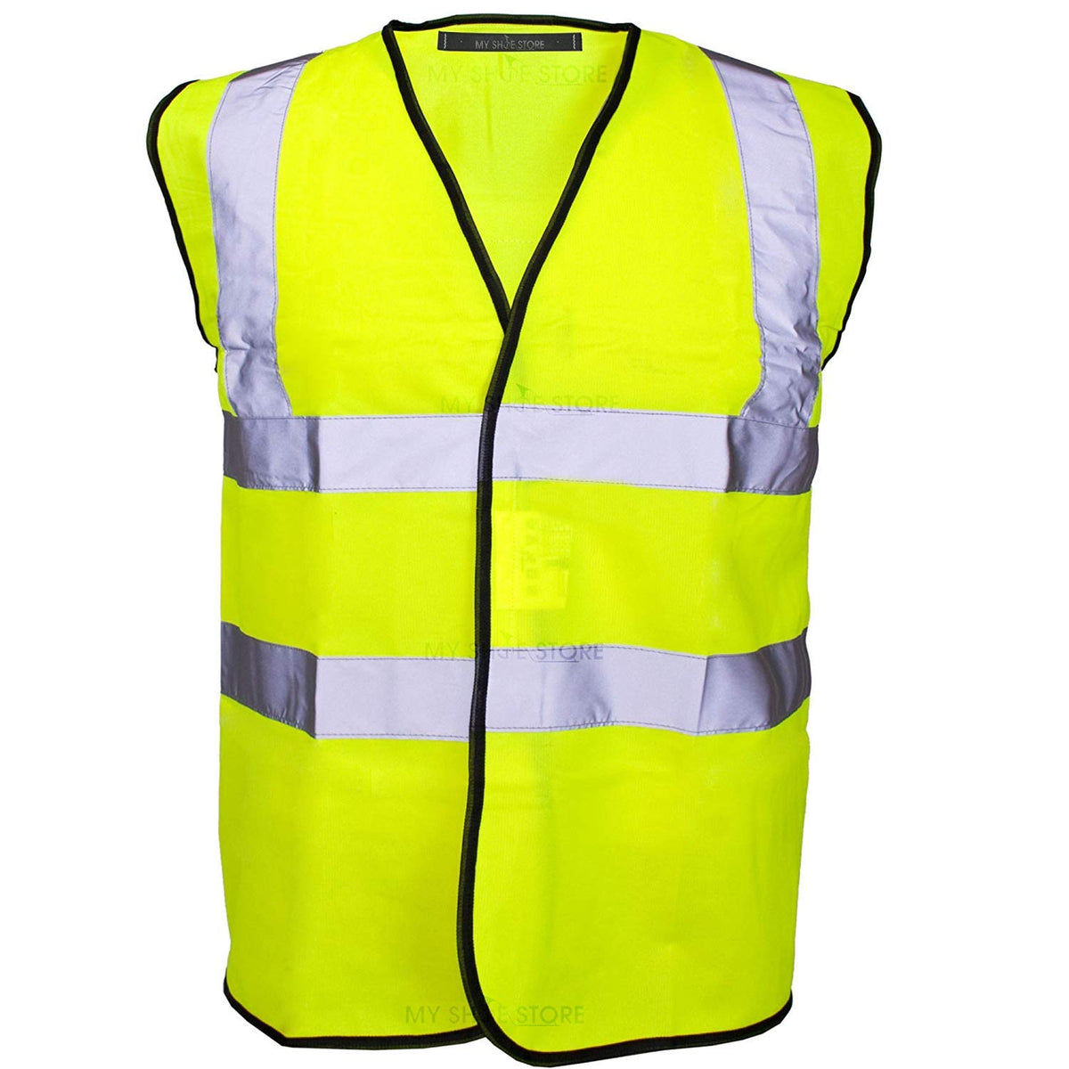 MyShoeStore® Hi Vis Vest Yellow & Orange Small to 6XL 2 Band & Brace (XL, Yellow)