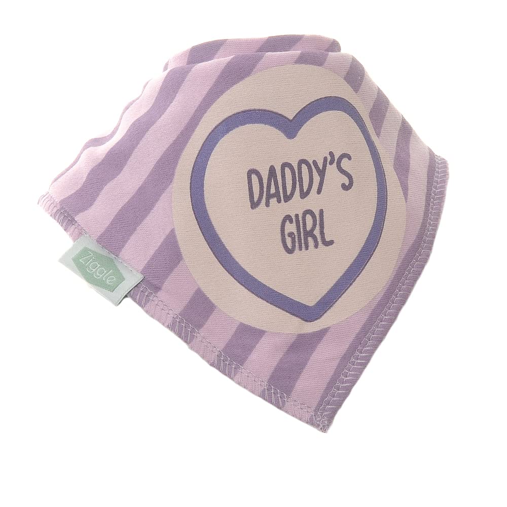 Ziggle Daddy's Girl! Bandana Dribble Teething Bib for Babies and Toddlers - Absorbent 100% Cotton Front Drool Bib with Adjustable Straps