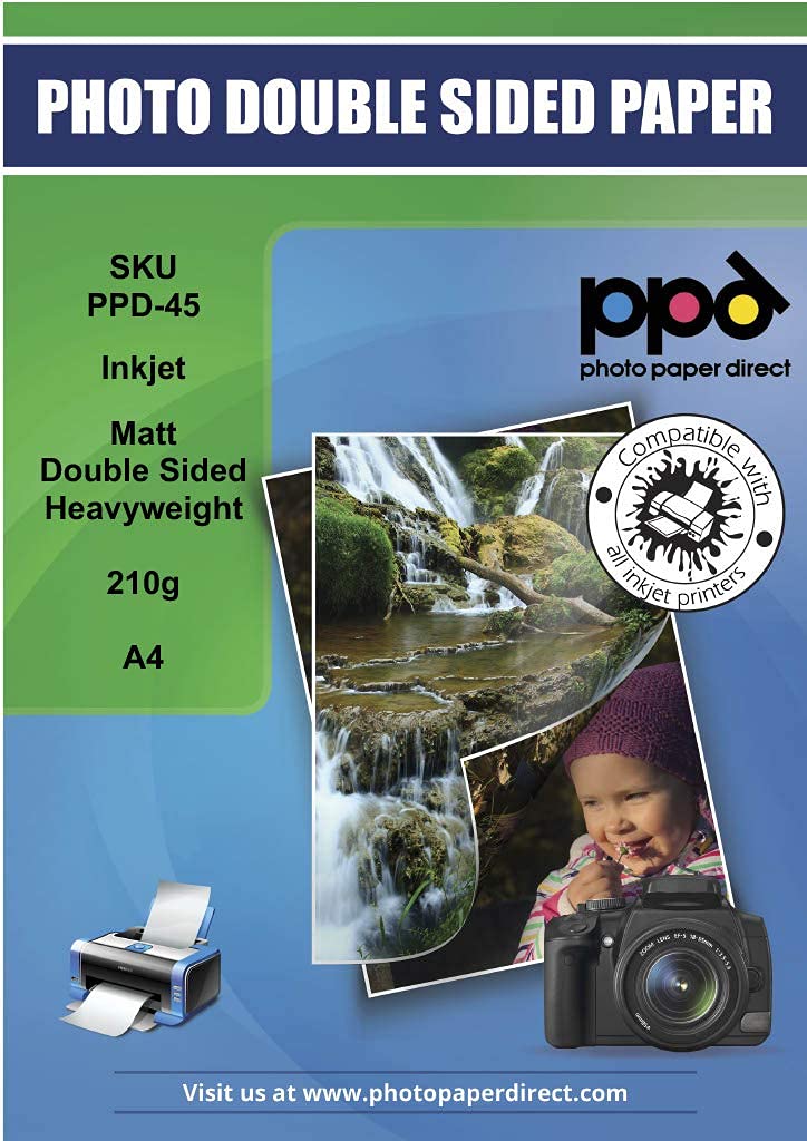 PPD 50 Sheets A4 Matt Photo Quality Paper Double Sided Heavyweight 210gsm High Resolution PPD-45-50