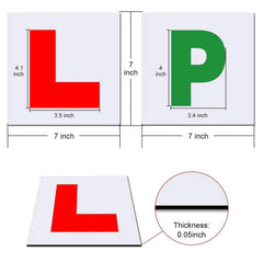 Onarway Fully Magnetic Red Car L-Plates and Green P Plate 4 Pack for car magnetic Extra Thick Strong Learner Plates, No Melting No Blow off Easy to Move without Scratching Painting off