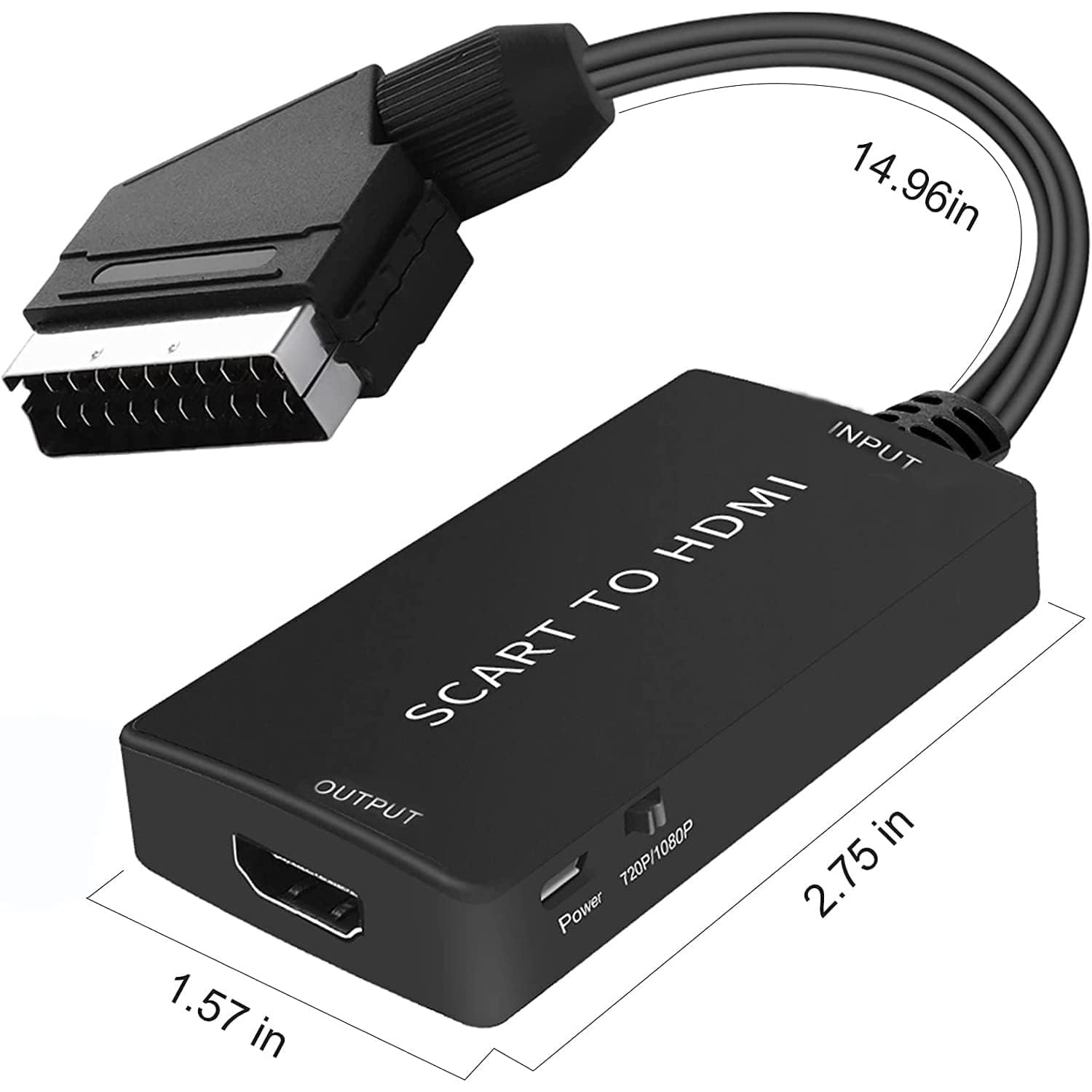 HDMI Converter, SCART to HDMI Adapter HD 720P/1080P Switch Video Audio Converter Adapter for HDTV Monitor Projector Xbox PS3 VHS STB Sky Blu-ray DVD Player