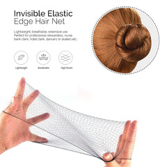 20 Pcs Hair Nets for Women Bun,Invisible Hair Nets Elastic Edge Mesh (Black)