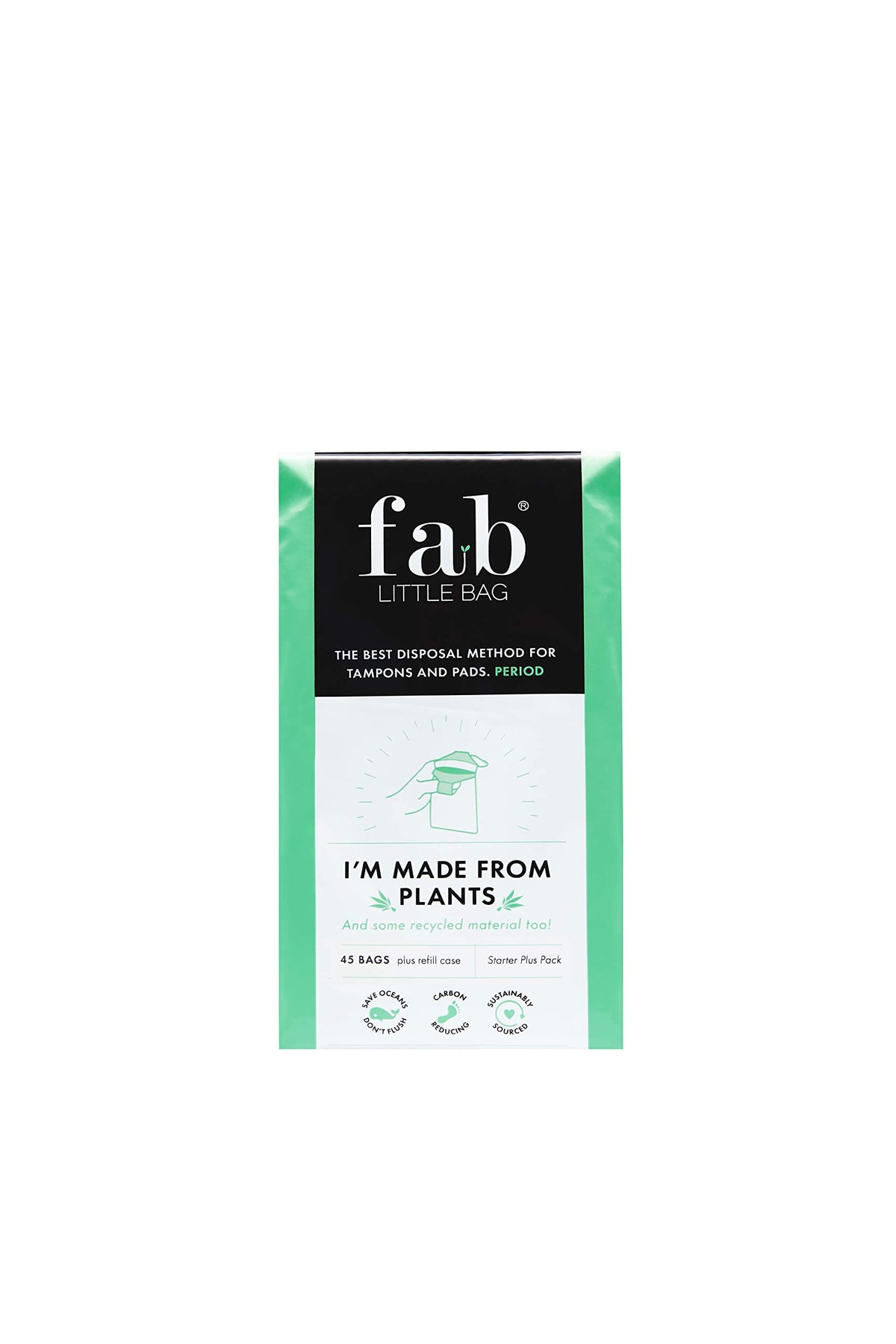 Fab Little Bag Sanitary Disposal Bags for Tampons, Ladies Sanitary Pads, Sanitary Towels, Panty Liners, Feminine Hygiene Products - No Mess, No Odour, Sealable - Pack of 45 Tampon Disposal Bags