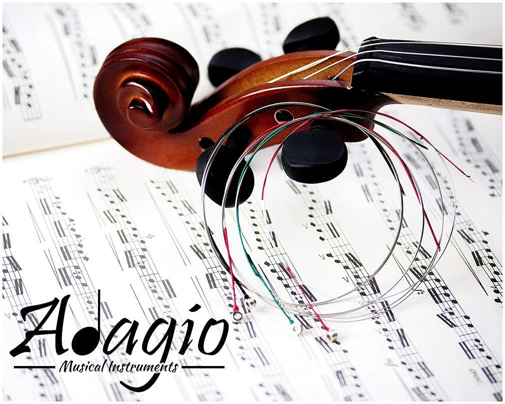 Adagio Pro - Violin Strings - 4/4 Classic Silver Violin String Set/Pack With Ball Ends For Concert Tuning. Expert to Beginners.