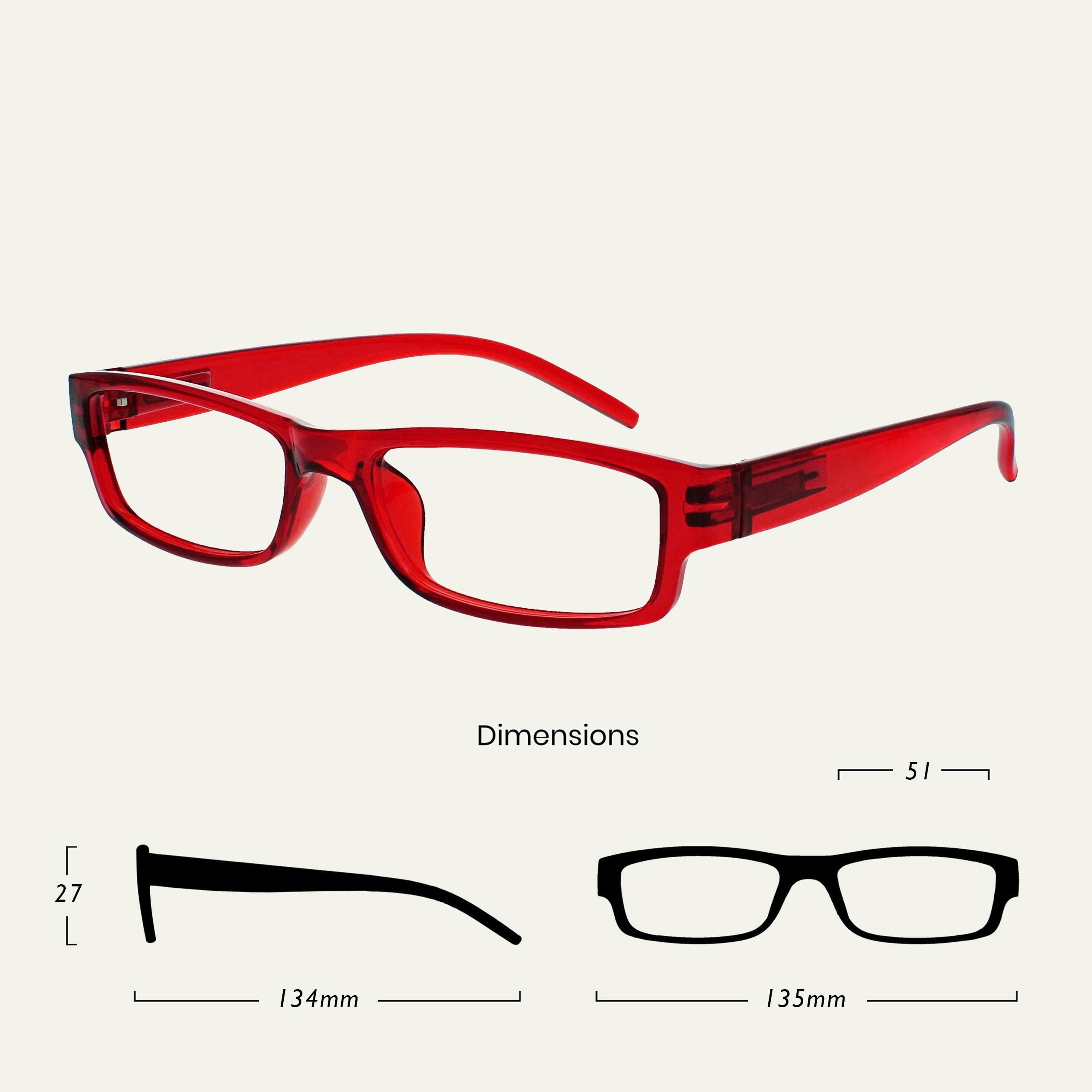 The Reading Glasses Company Red Lightweight Comfortable Readers Value 2 Pack Mens Womens RR32-Z and3.50