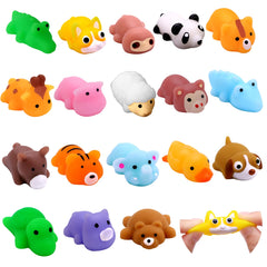 DIYDEC 18pcs Mochi Squishy Toys, Mini Jungle Animals Squishies Soft Squeeze Fidget Toys Kawaii Stress Relief Toys Party Bags Fillers for Boys Girls Birthday Party Favors