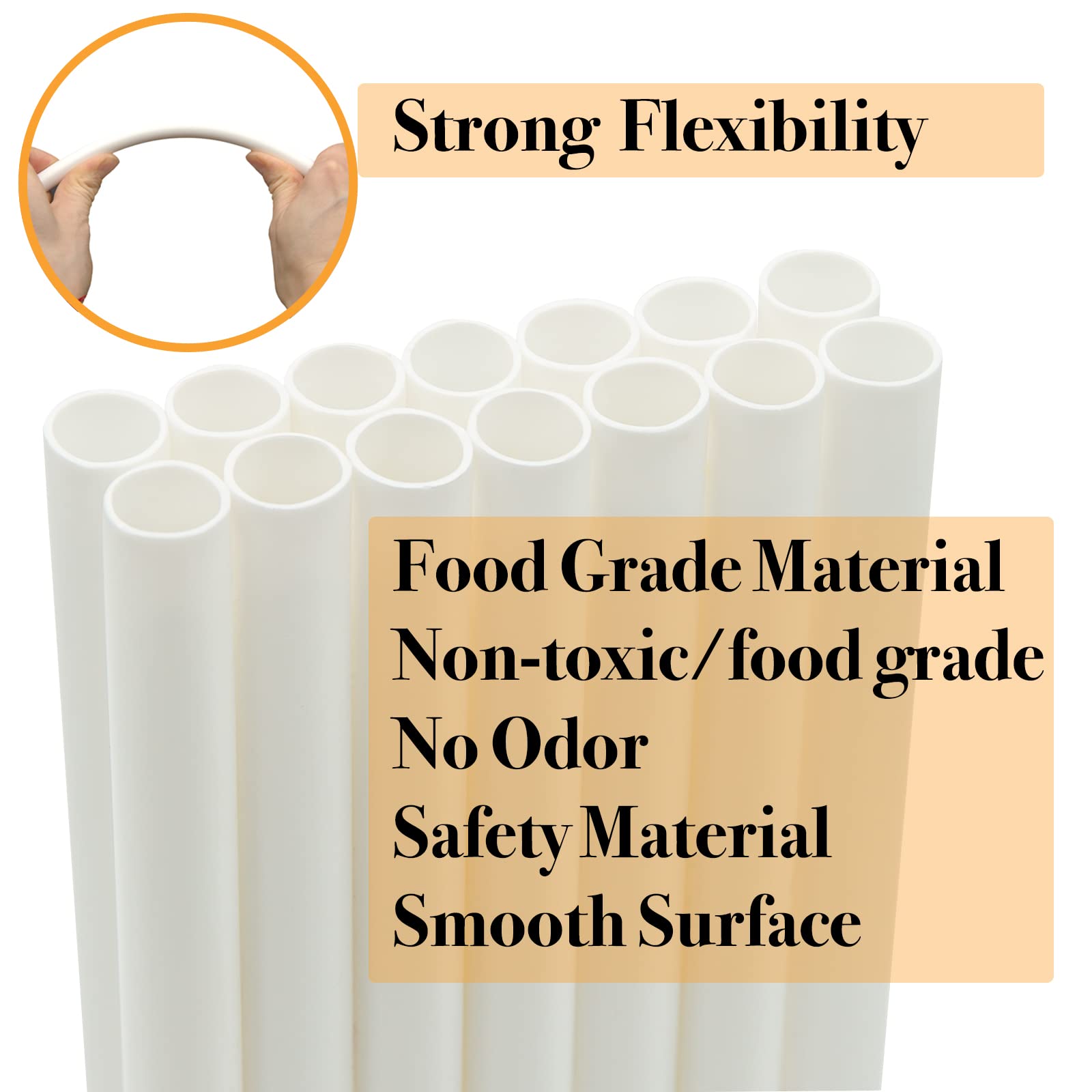 14 White Cake Dowels,Cake Support Rods,Plastic Cake Stand Sticks Cake Round Dowels for Tiered Cake Construction and Stacking Support (0.4 Inch Diameter, 9.45 Inch Length)