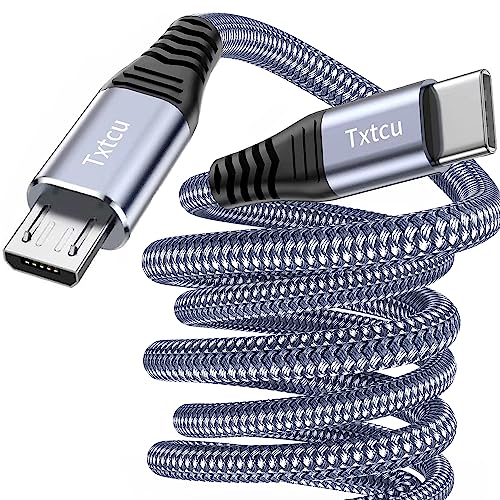 Txtcu USB C to Micro USB Cable 1M, USB Type C to Micro Cable Nylon Braided USB C to Micro Charger Cable Android Charging Cord Dast Sync Compatible for Samsung Galaxy S7/S5/J3/J5/J7,Huawei,HTC,LG.etc