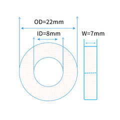 2 Pcs Deep Groove Ball Bearing Rubber Cover Bearing Ball Bearings 608RS 8x22x7mm Pre-Lubricated Bearings High-Carbon Steel Silver