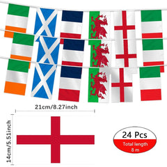 Flags of the World, World Flags Bunting, for National Party Euro Football Bar Club Garden Street Decorations World Cup Eurovision Party Decoration (kuq3.27-555)