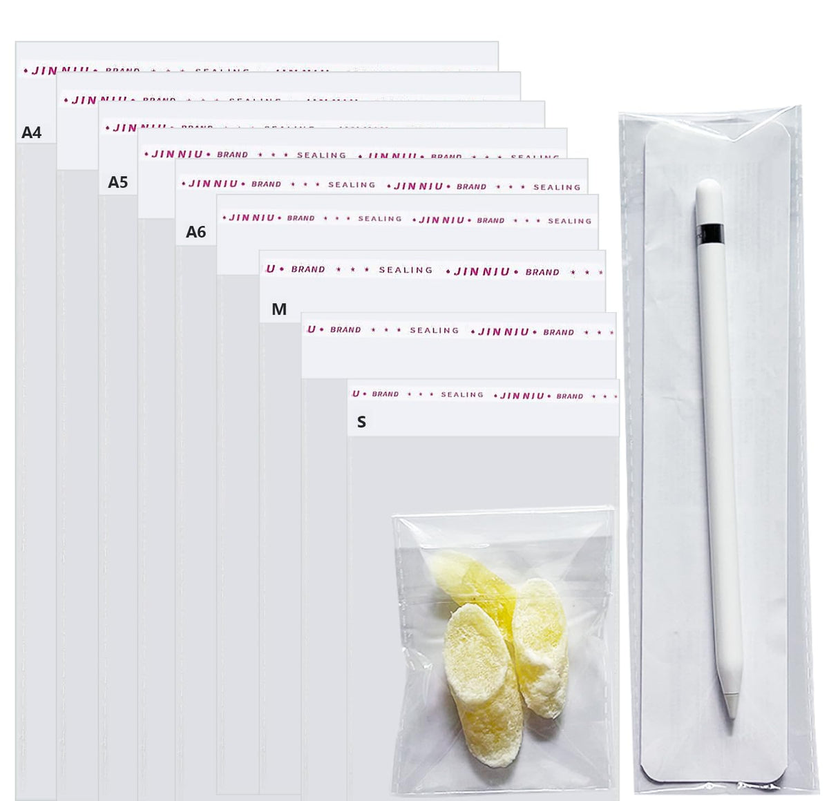 Flimflim Cellophane Bags Long, 2.3X8.6 inches Self Seal Clear Plastic Bags for Bookmark Cookie Bar Knife Fork Pen Sweet Chocolate, Multipurpose Cello Bags 100pcs