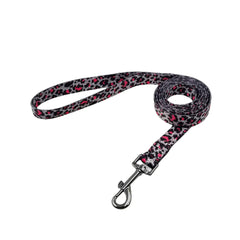 Olahibi Dog Collar and Leash Set, Leopard Pattern, Polyester Material, 150CM Leash, for Small Dogs.(S, Colorful Leopard)