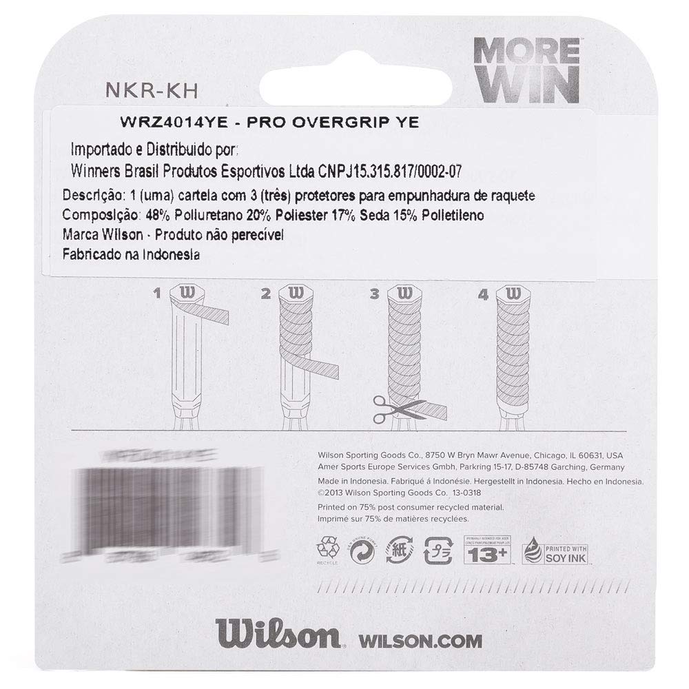 Wilson Unisex Comfort Tennis Racket Overgrip Wilson Pro Over Grip Yellow Yellow, Yellow, Pack of 3 UK