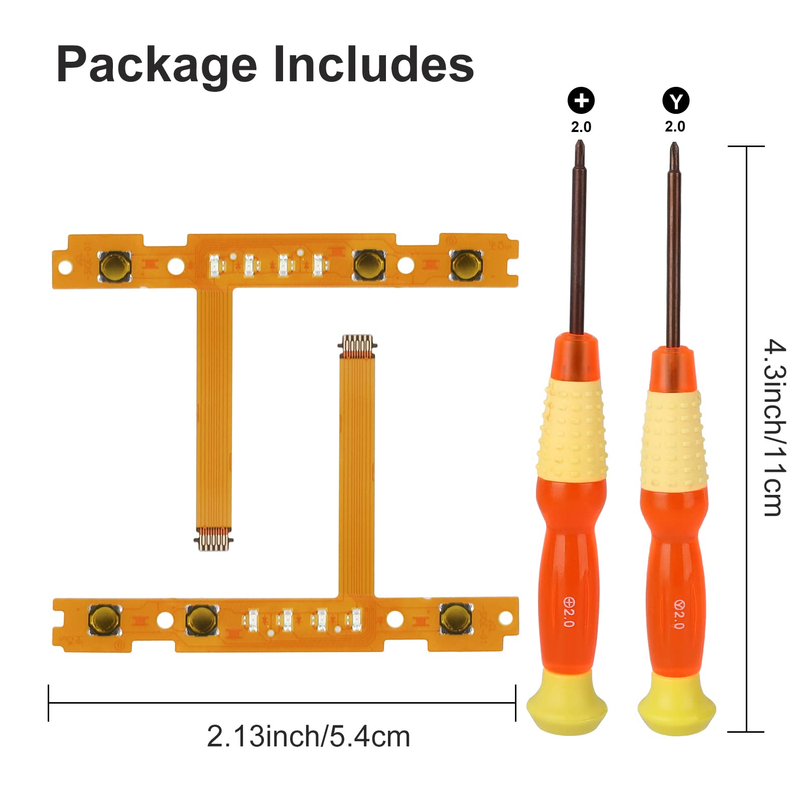 EEEKit 2 Pcs SL and SR Button Key Flex Cable,SL/SR Sync Button Ribbon Flex Cable with Screwdriver Set Compatible with Nintendo Switch joy-Con Controller