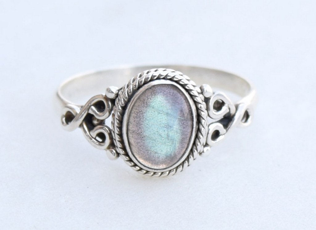 Labradorite Stone Ring 925 Sterling Silver Statement Ring For Women Size UK O Natural Gemstone Ring Handmade Ring Christmas Gifts Ring Jewelry