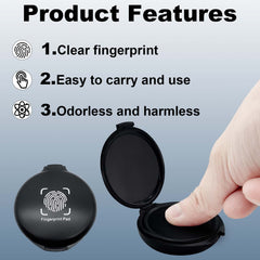 Fingerprint Ink Pad,Black Thumbprint Ink Pad for Notary Supplies Portable Fingerprint Kit for Identification Security ID Fingerprint Cards Law Enforcement Fingerprint Stamp Ink Pad