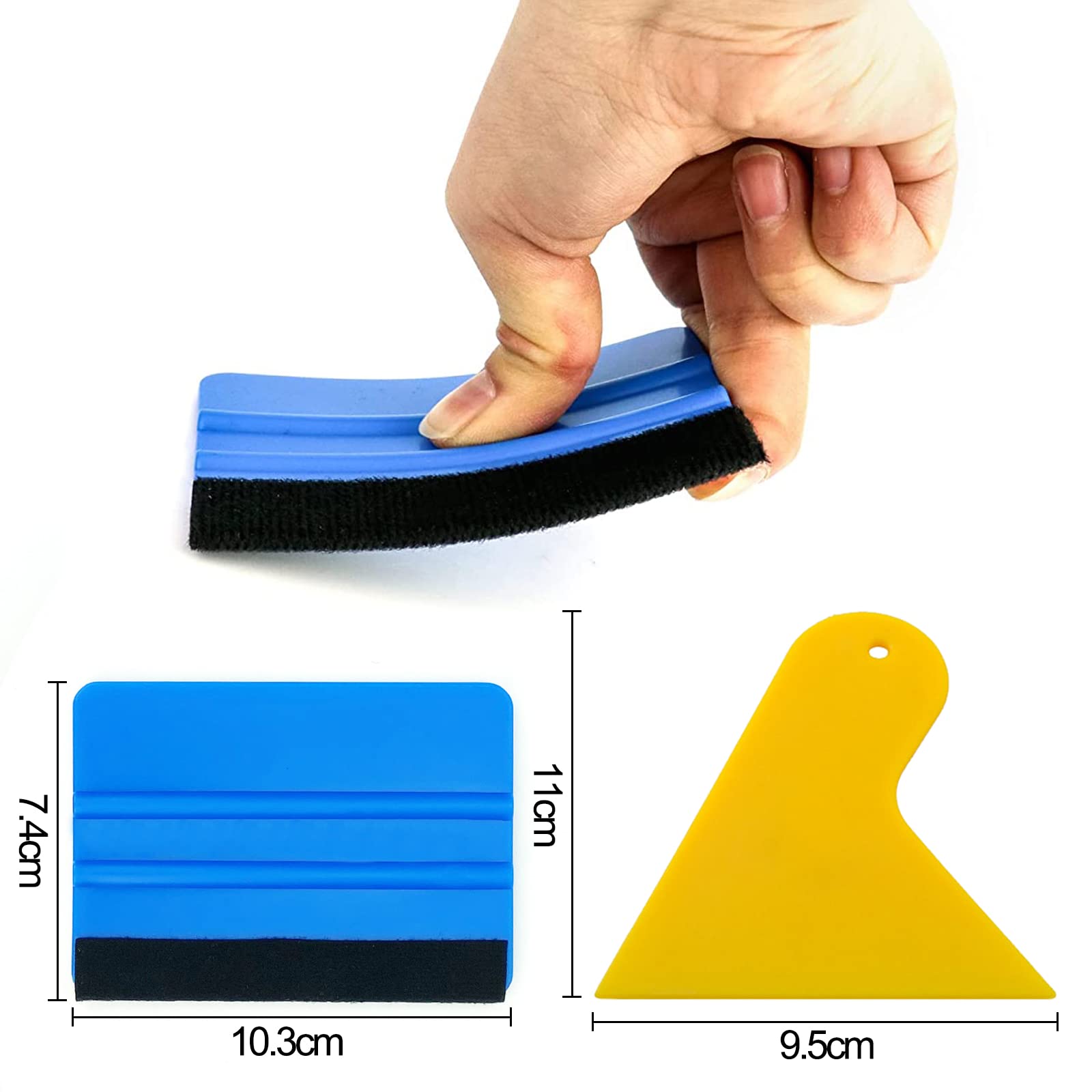 2 PCS Felt Edge Squeegee, Vinyl Wrap Squeegee Applicator Tools Car Wrapping Tool for Car Vinyl Wrap, Window Tint, Wallpaper, Decal Sticker Installation