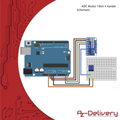 AZDelivery 5 x ADS1115 ADC Analog to Digital Converter 16bit 4-Channel Module compatible with Arduino and Raspberry Pi including E-Book!