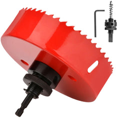 GUOQEE 110mm Hole Saw with Quick Change Arbor, Hole Drilling Cutter HSS BI-Metal for Wood, Plywood, PVC, Drywall and Metal Sheet