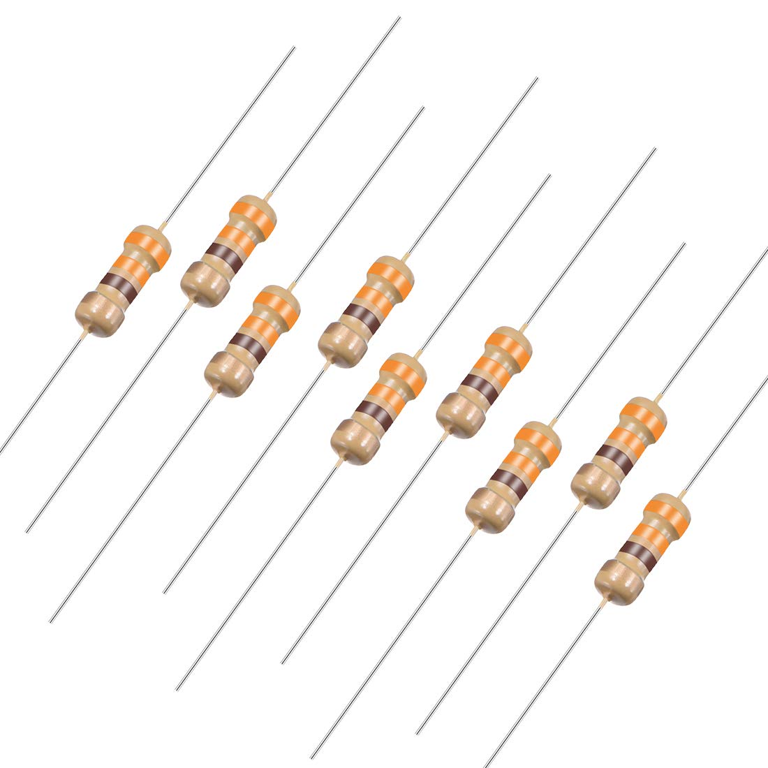 Sourcingmap 100Pcs 330 Ohm Resistor, 1/4W 5% Tolerance Carbon Film Resistors, 4 Bands for DIY Electronic Projects and Experiments