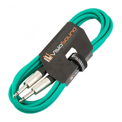 Guitar Lead 6.35mm Mono Jack to Jack/Instrument Cable/Patch Lead / 6 Colours 3m Green